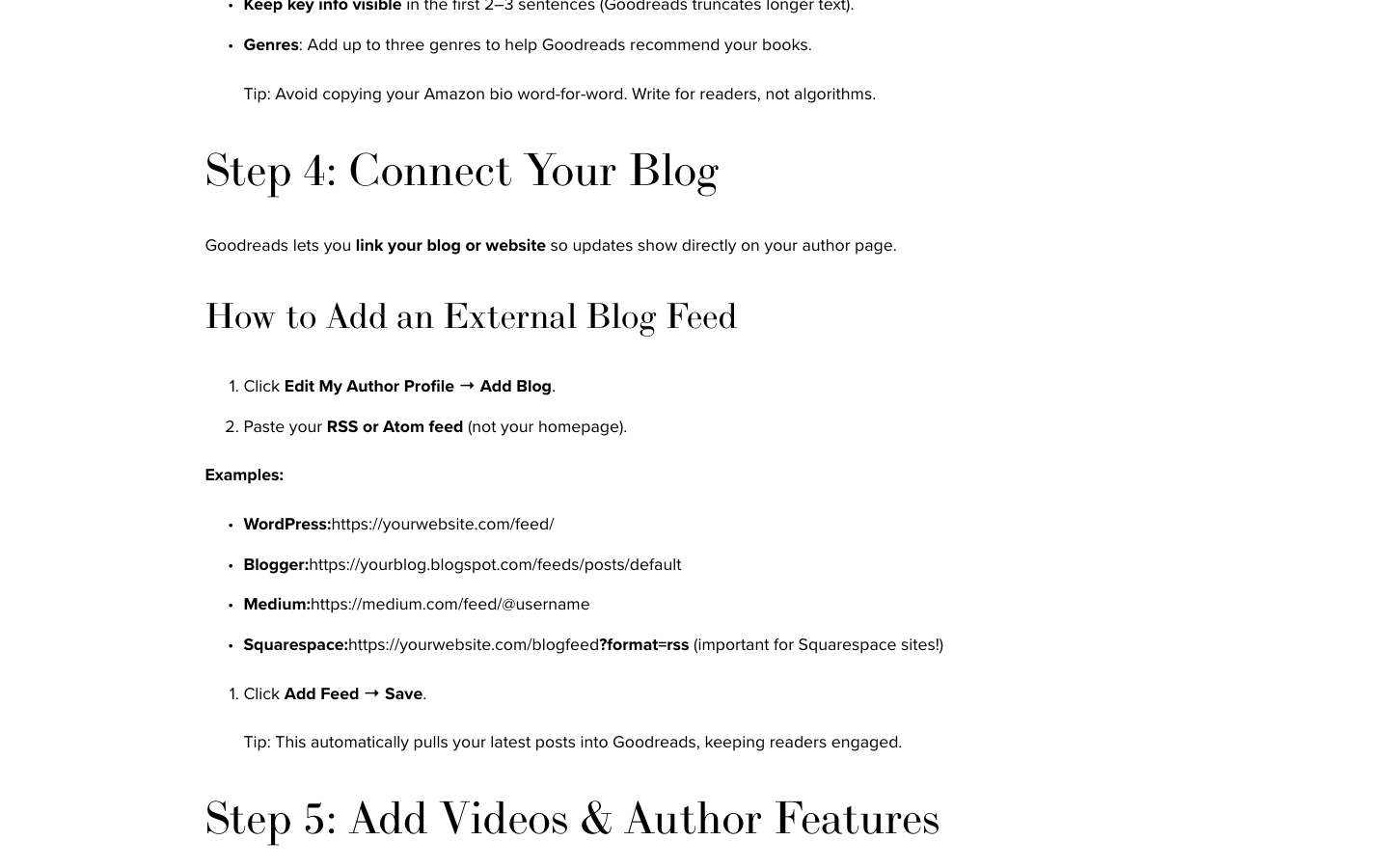 Trevor Wiltzen's guide: Edit My Author Profile, Add Blog, paste the feed URL, not the homepage